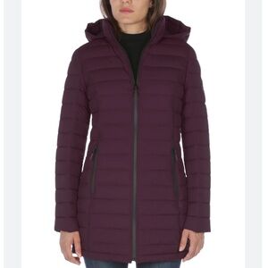NWOT Nautica Women's Hooded Puffer Jacket - Dark Purple